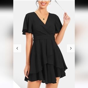 Elegant Black Wrap Dress